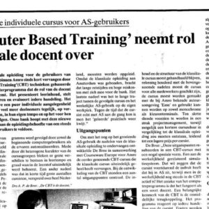 Computer Based tarining neemt rol klassikale docent over door Tony de Bree